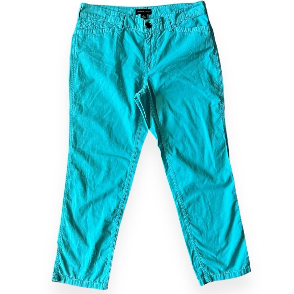 Adrienne Vittadini Teal Capris Women's 8 Pedal Pusher Casual Errand Coastal Chic